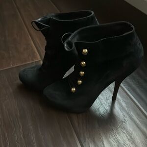Christian Louboutin black suede booties size 38.5